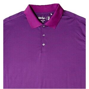 Walter Hagen Golf Polo Shirt Mens XL Pink Blue Striped Lightweight Stretch